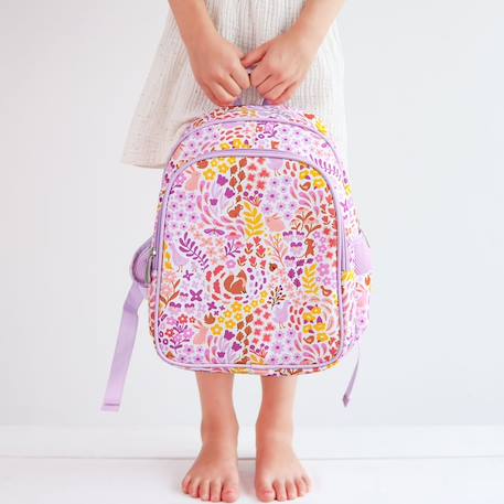 Sac à dos isotherme fleurs du jardin Violet, blanc, jaune 6 - vertbaudet enfant 