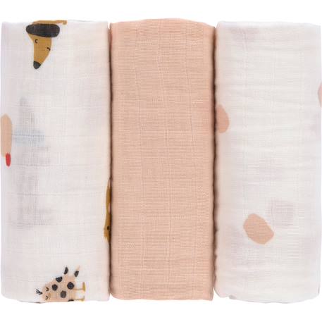 Lassig - Lot De 3 Langes Little Mateys Orange Épicé (60 X 60 Cm) Multicolore