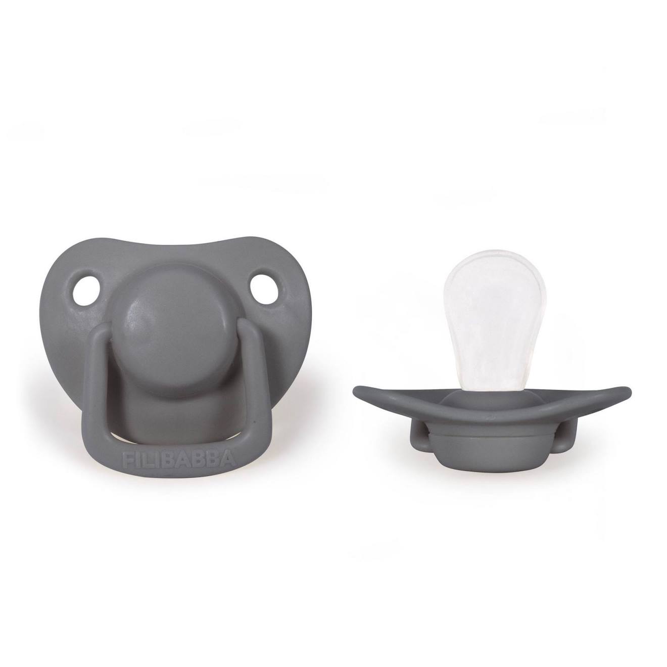 Lot De 2 Sucettes Anatomique En Silicone Gris