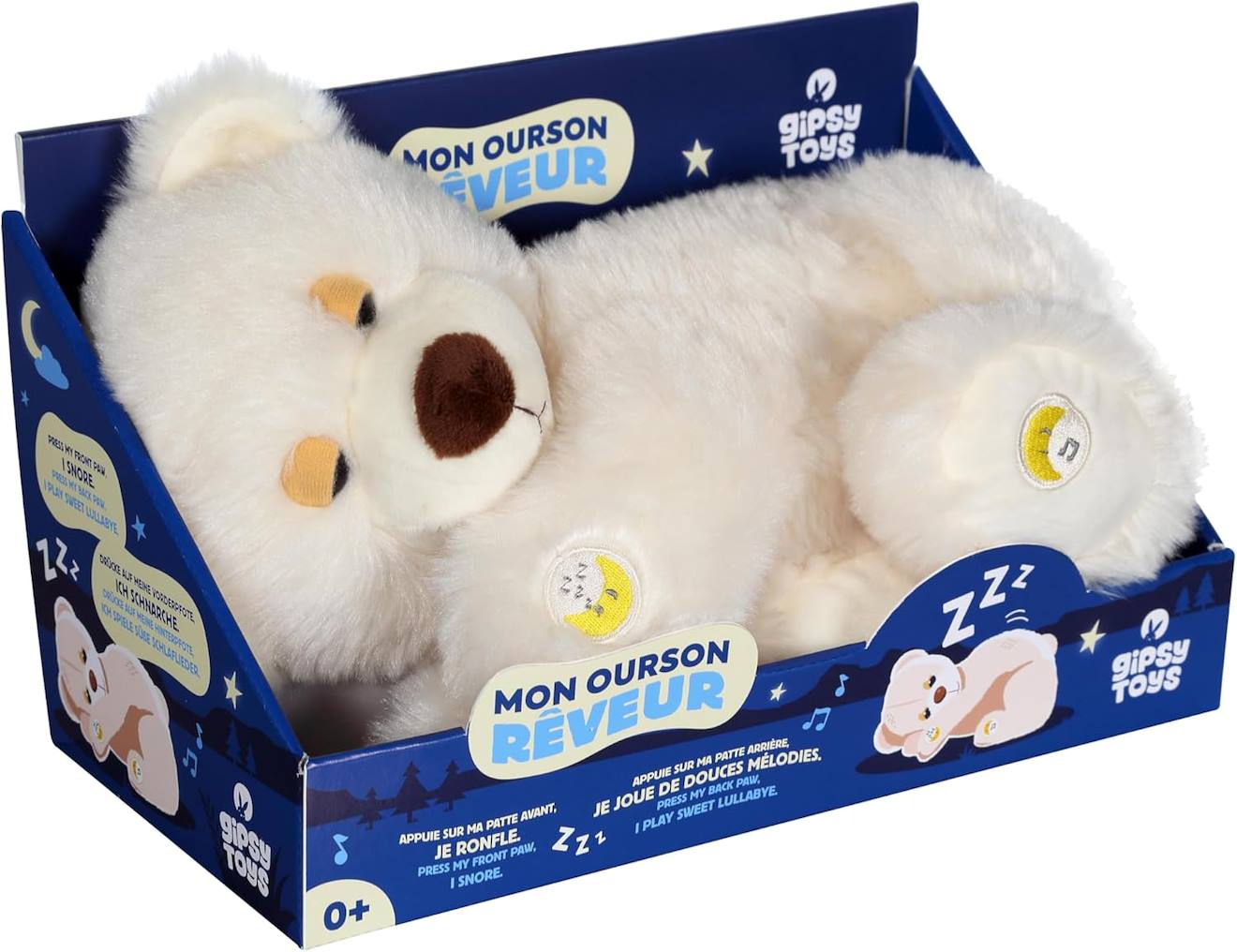 Peluche - Mon Ourson Rêveur Musical - Peluche Interactive - 30 Cm Beige