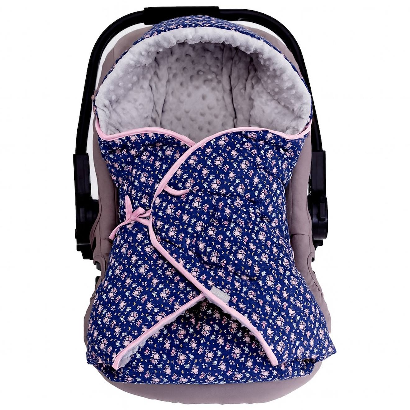 Chancelière Couverture Enveloppante Réversible Flore Bleu, Floral