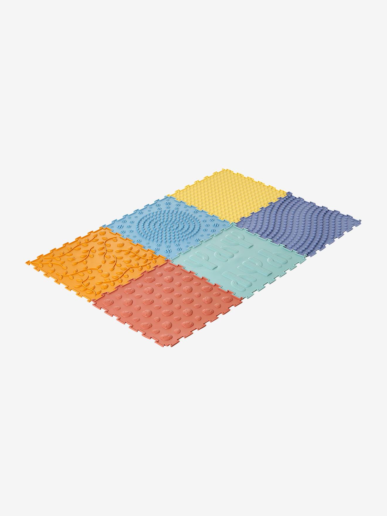 Lot De 6 Tapis Sensoriels En Silicone 24x24 Cm - Motifs En Relief Pour Enfants - Massage Pieds, Jeu Éveil - 2