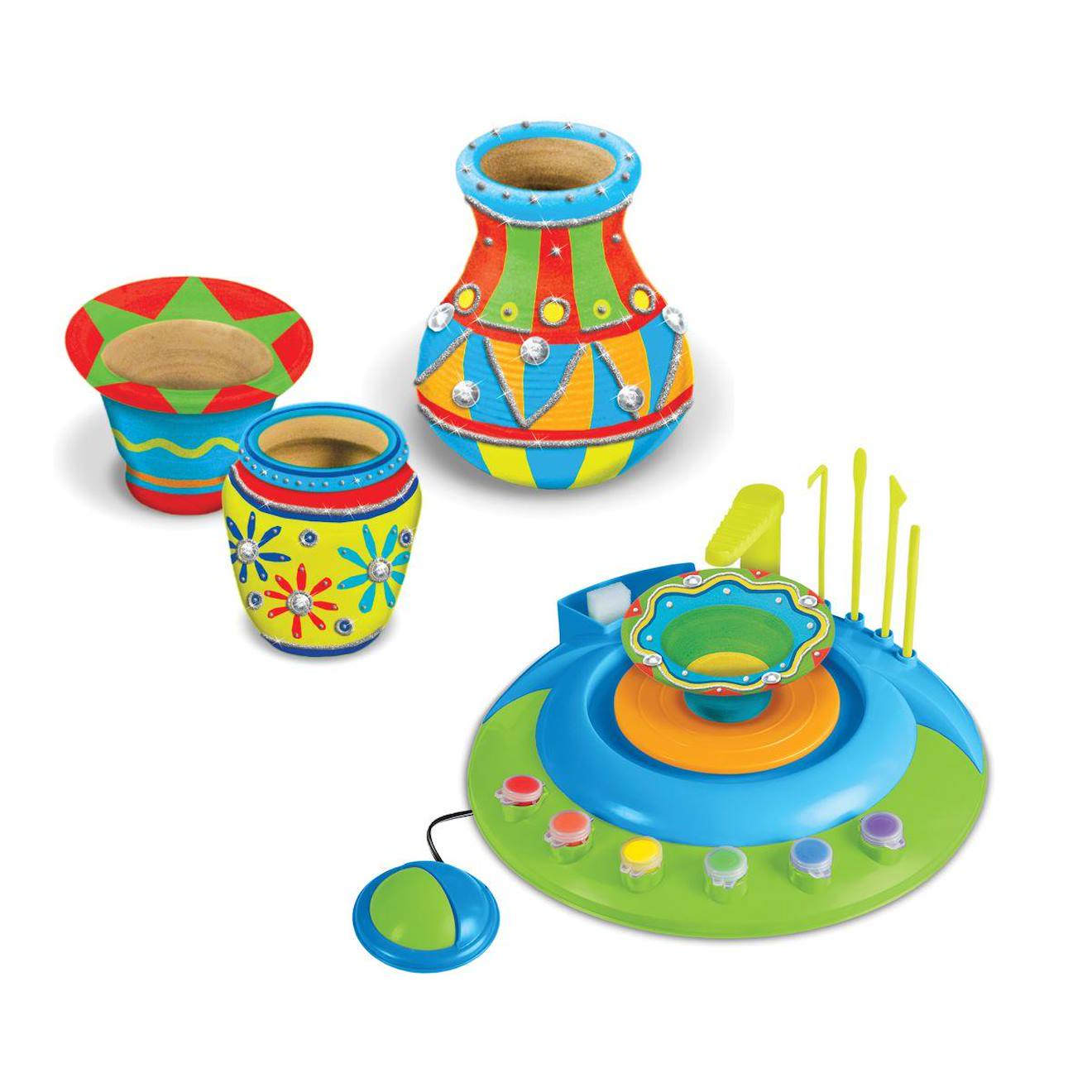 Tour De Poterie Motorisé Multicolore