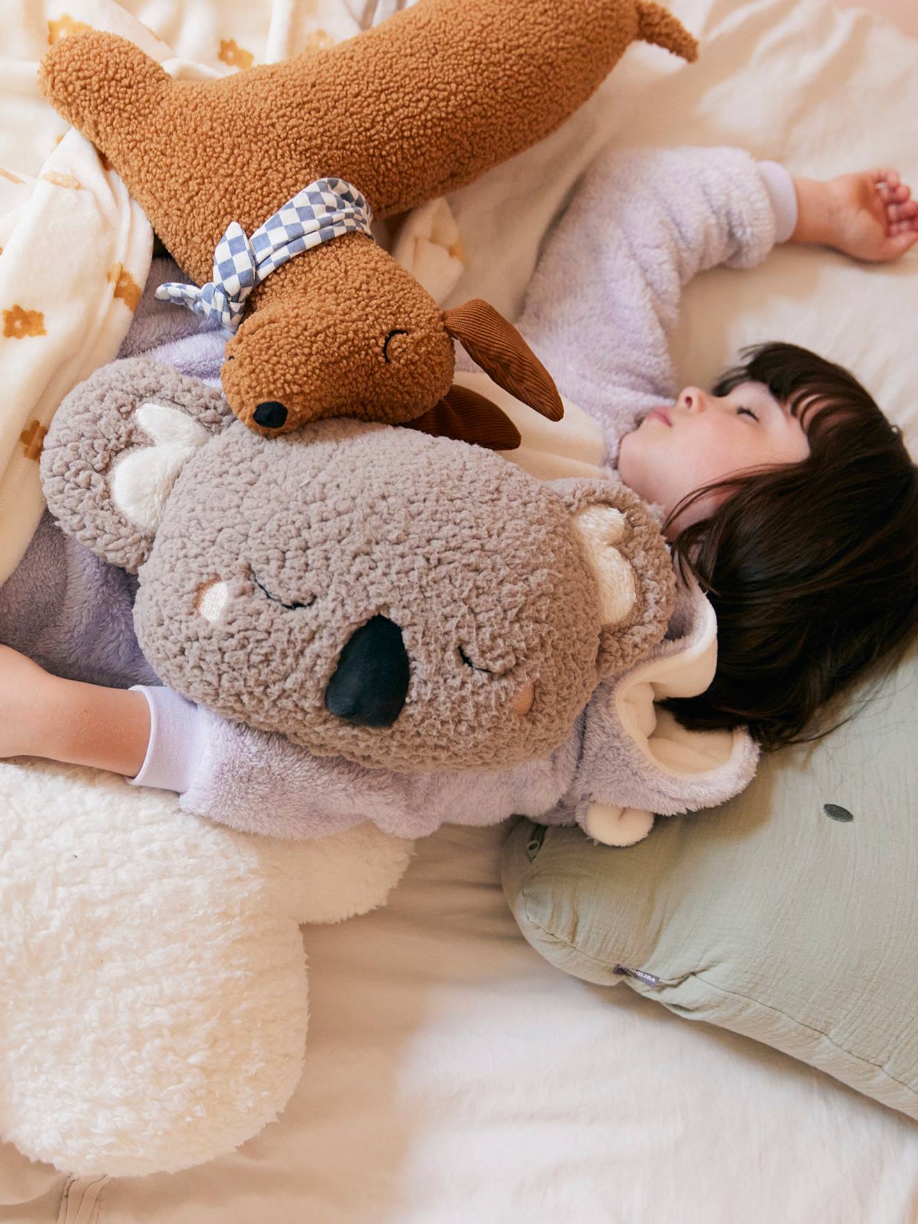 Coussin koala en sherpa gris (Vertbaudet) - Image 1