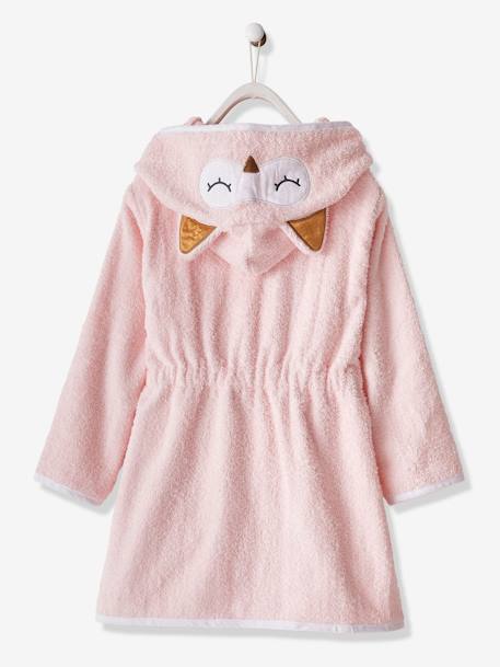Peignoir Enfant Chouette Oeko Tex Rose Poudre Vertbaudet