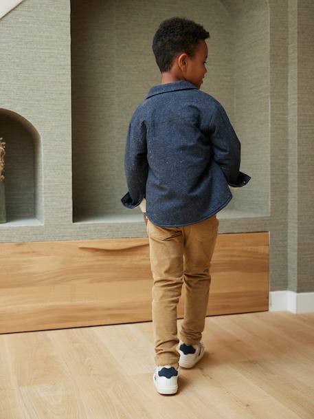 Pantalon slim velours garçon bordeaux+CAMEL 14 - vertbaudet enfant 