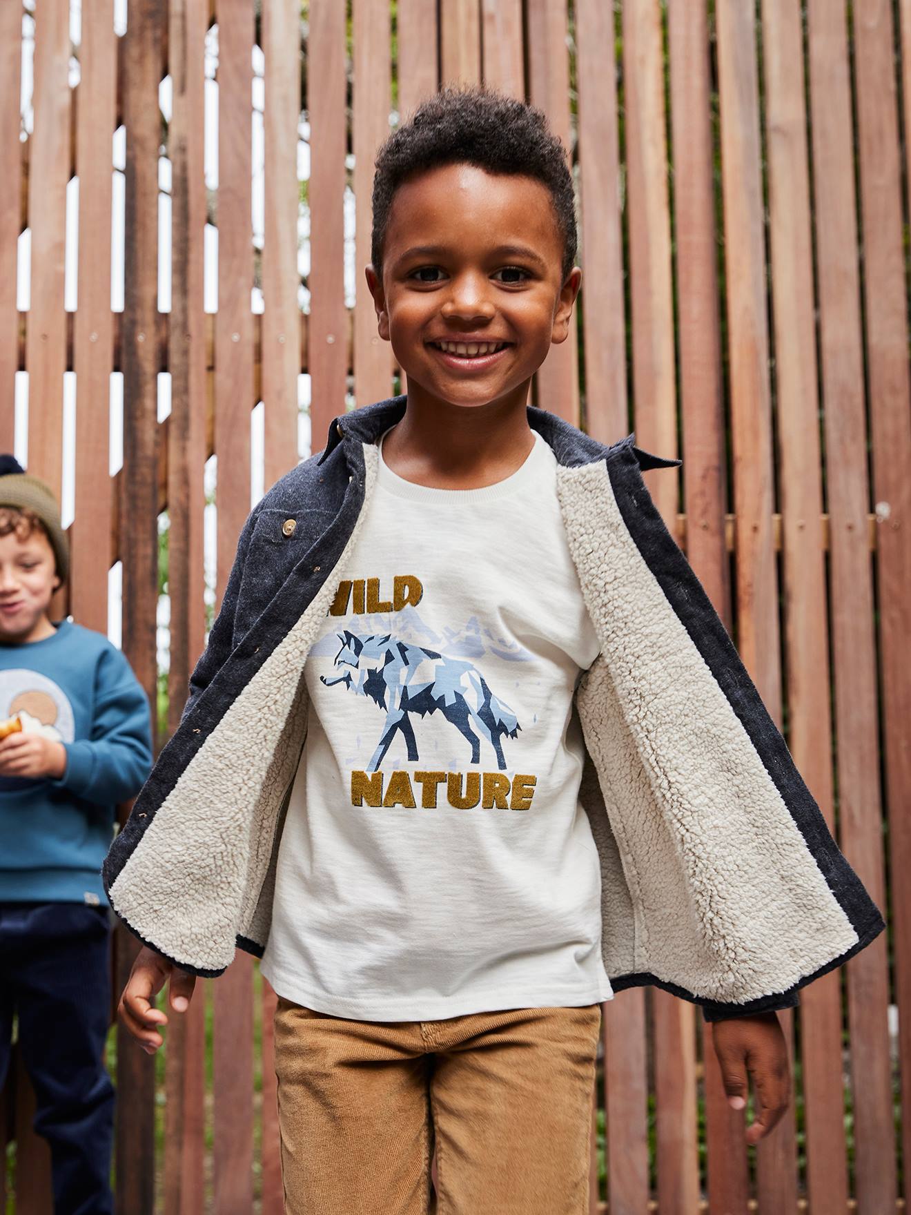 Tee-shirt manches longues garçon écru