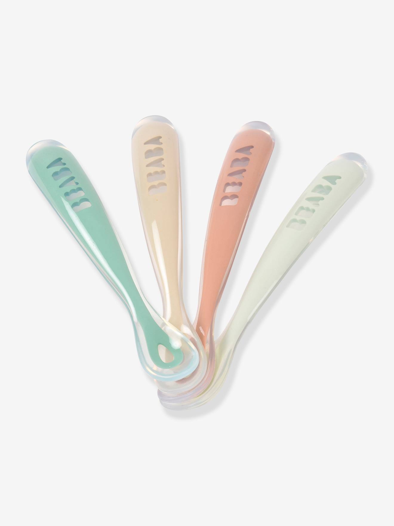 Lot de 4 cuillères 1er âge Soft sans BPA vert sauge (Béaba) - Image 1