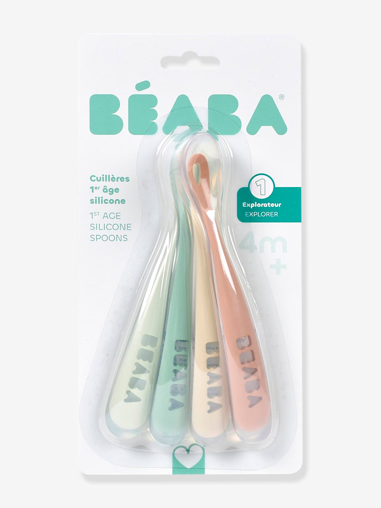 Lot de 4 cuillères 1er âge Soft sans BPA vert sauge (Béaba) - Image 2