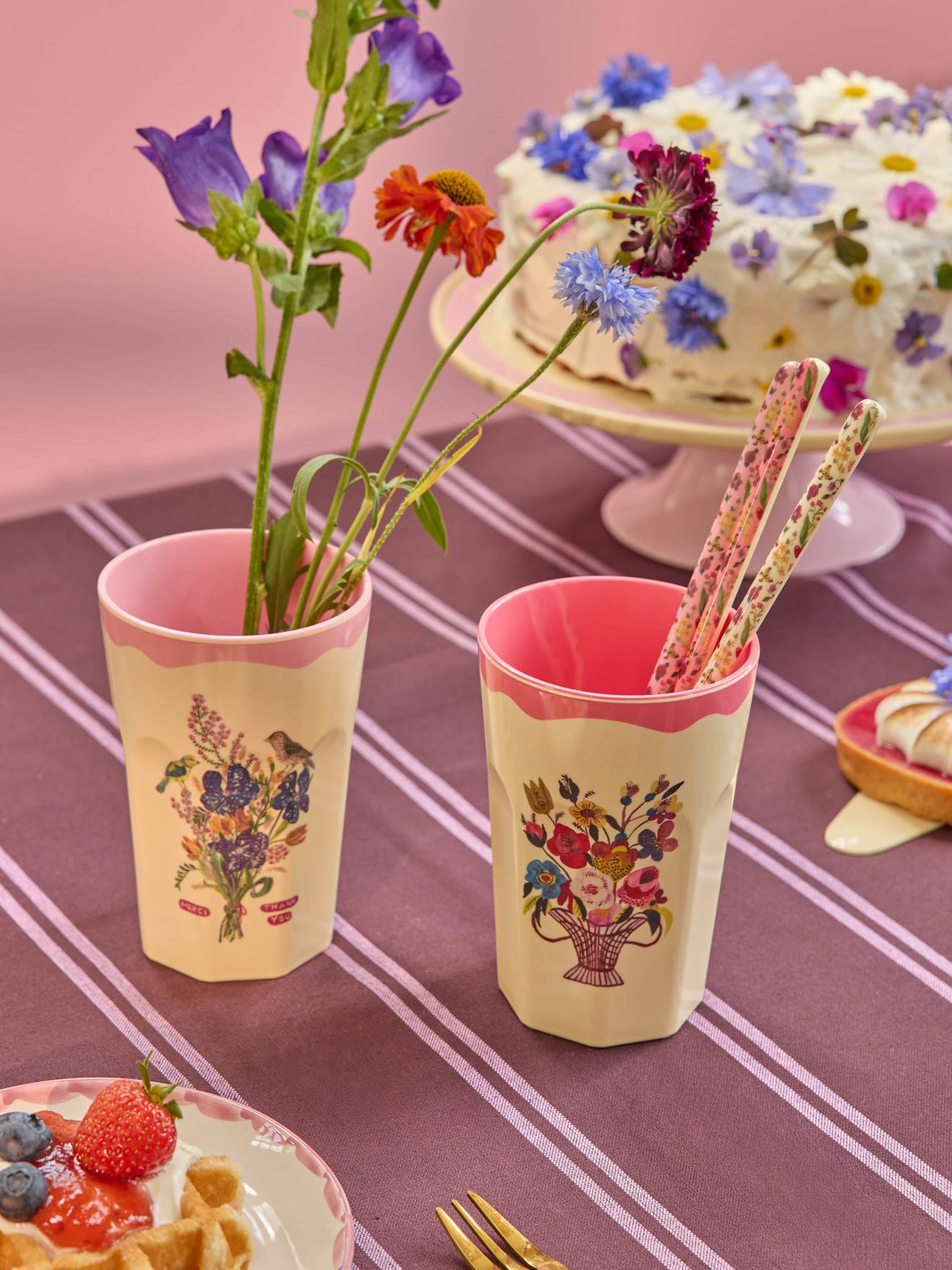 Lot de 2 gobelets NATHALIE LÉTÉ enfant 400 ml rice coffret cadeau rose