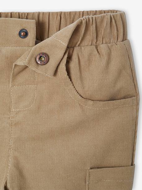 Pantalon bébé coupe battle en velours doublé anthracite+kaki 7 - vertbaudet enfant 