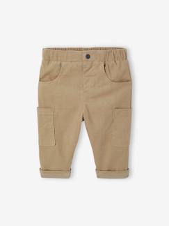 Pantalon bébé coupe battle en velours doublé  - vertbaudet enfant