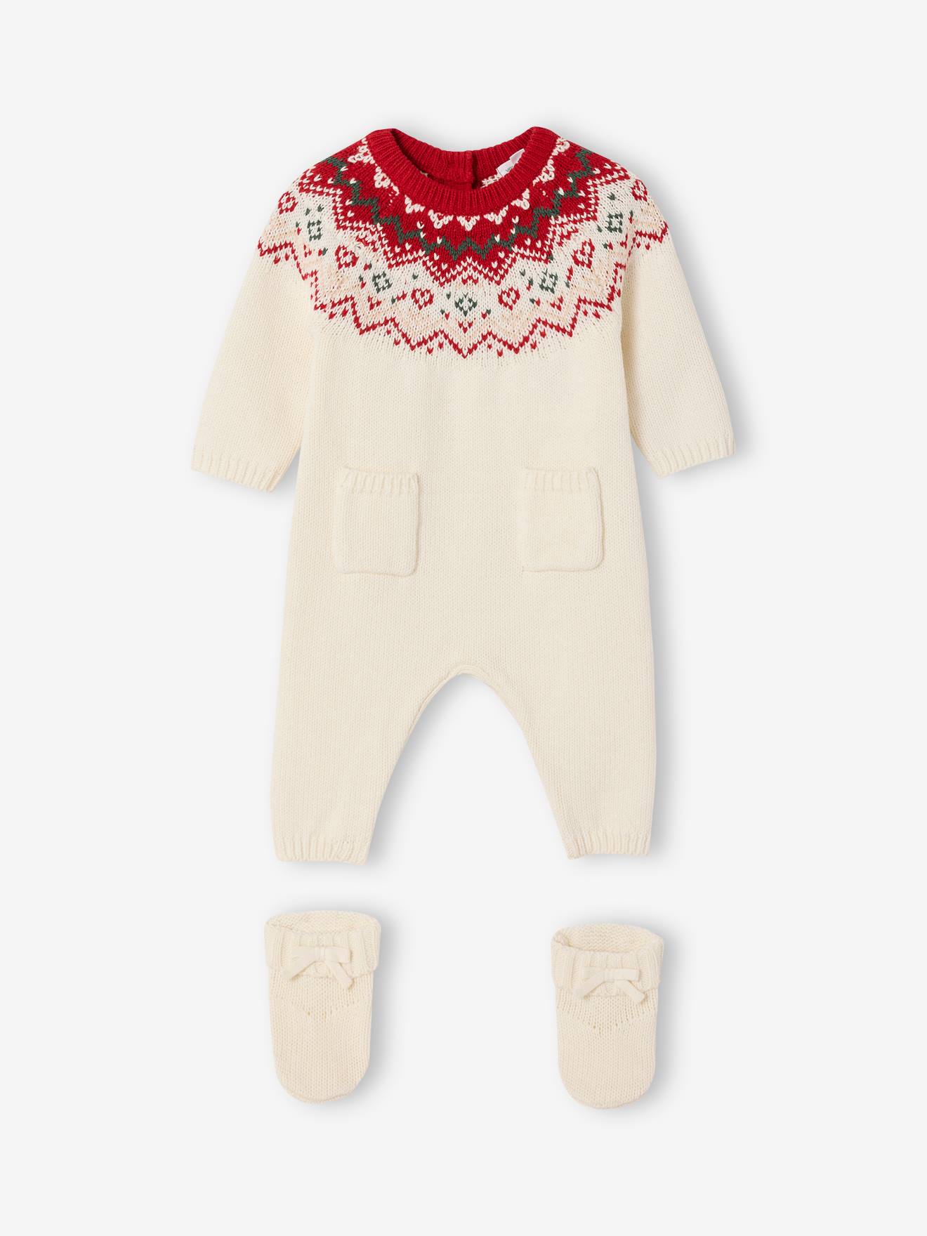 Ensemble naissance 2 pices Nol combinaison chaussons en tricot cru 20 €