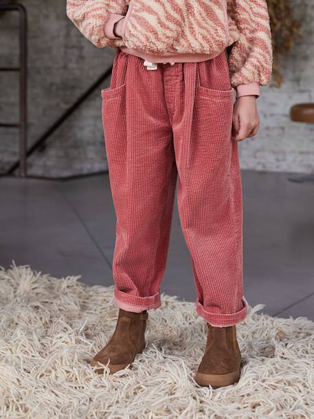 Fille-Pantalon fille velours forme loose 