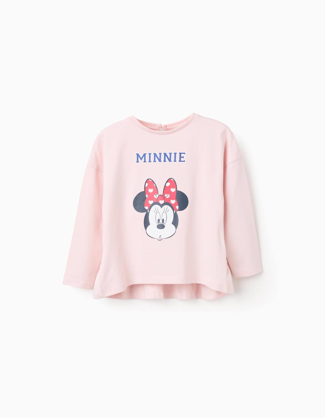 T-shirt À Manches Longues En Coton Minnie Rose Clair