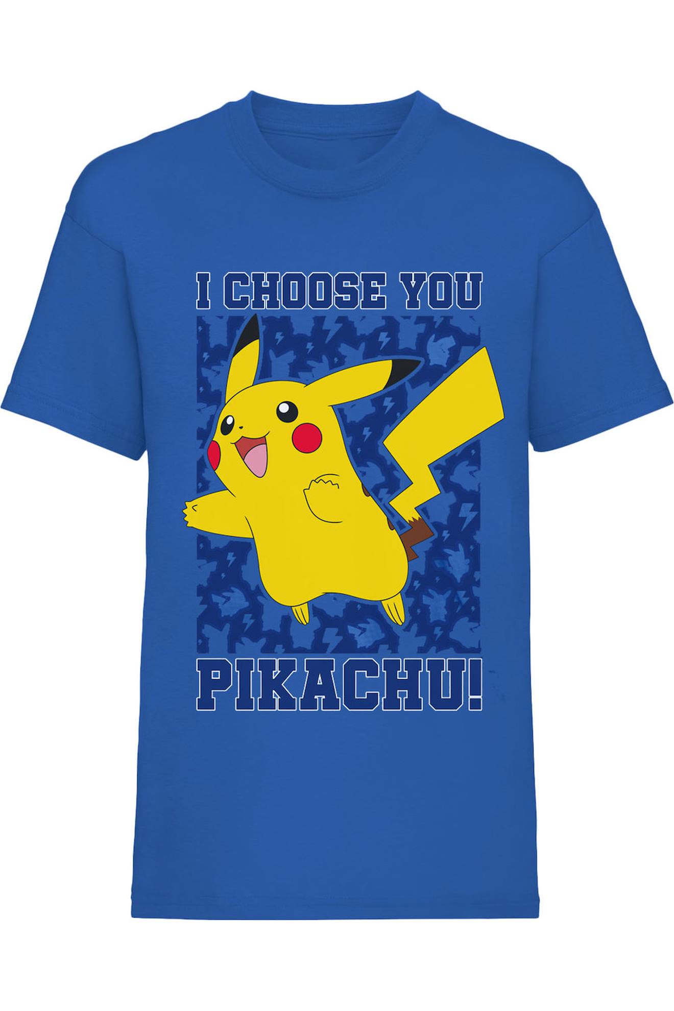 T-shirt I Choose You Coton Pokemon Bleu