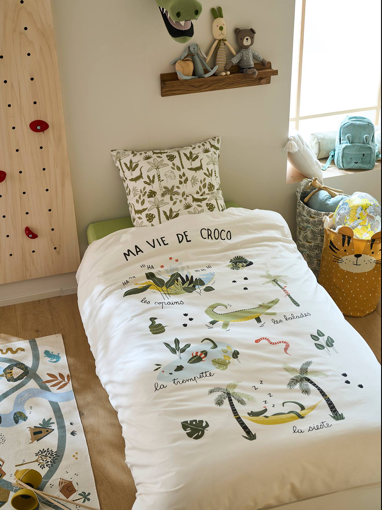 Parure housse de couette enfant et taie d'oreiller TREK multicolore