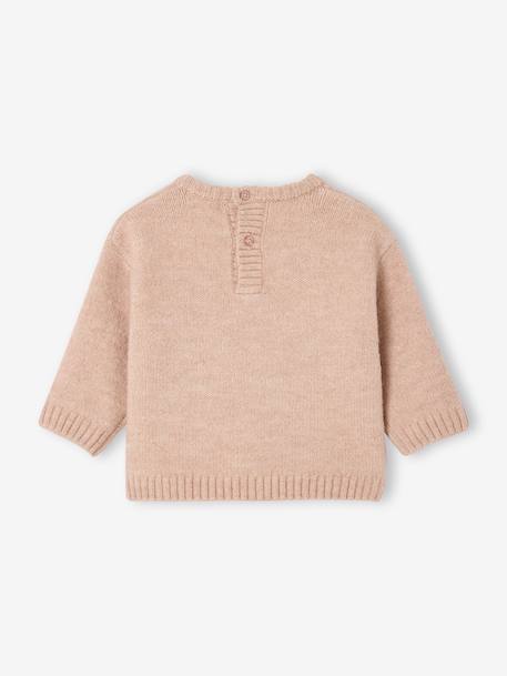 Pull bébé en tricot avec noeud en volume rose poudré 2 - vertbaudet enfant 