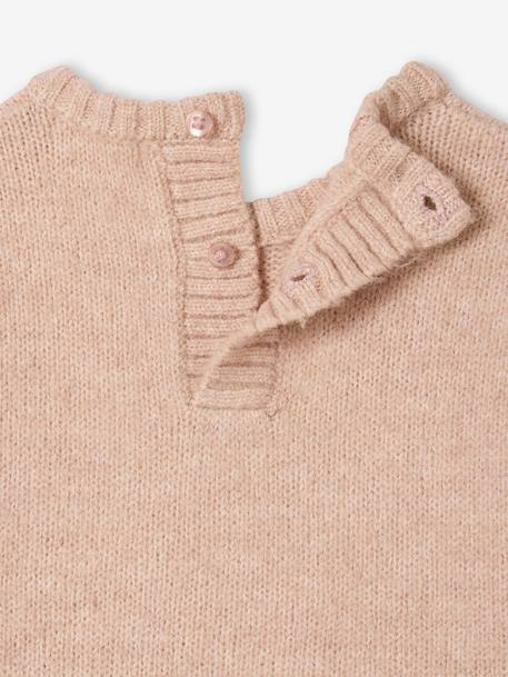 Pull bébé en tricot avec noeud en volume rose poudré 3 - vertbaudet enfant 