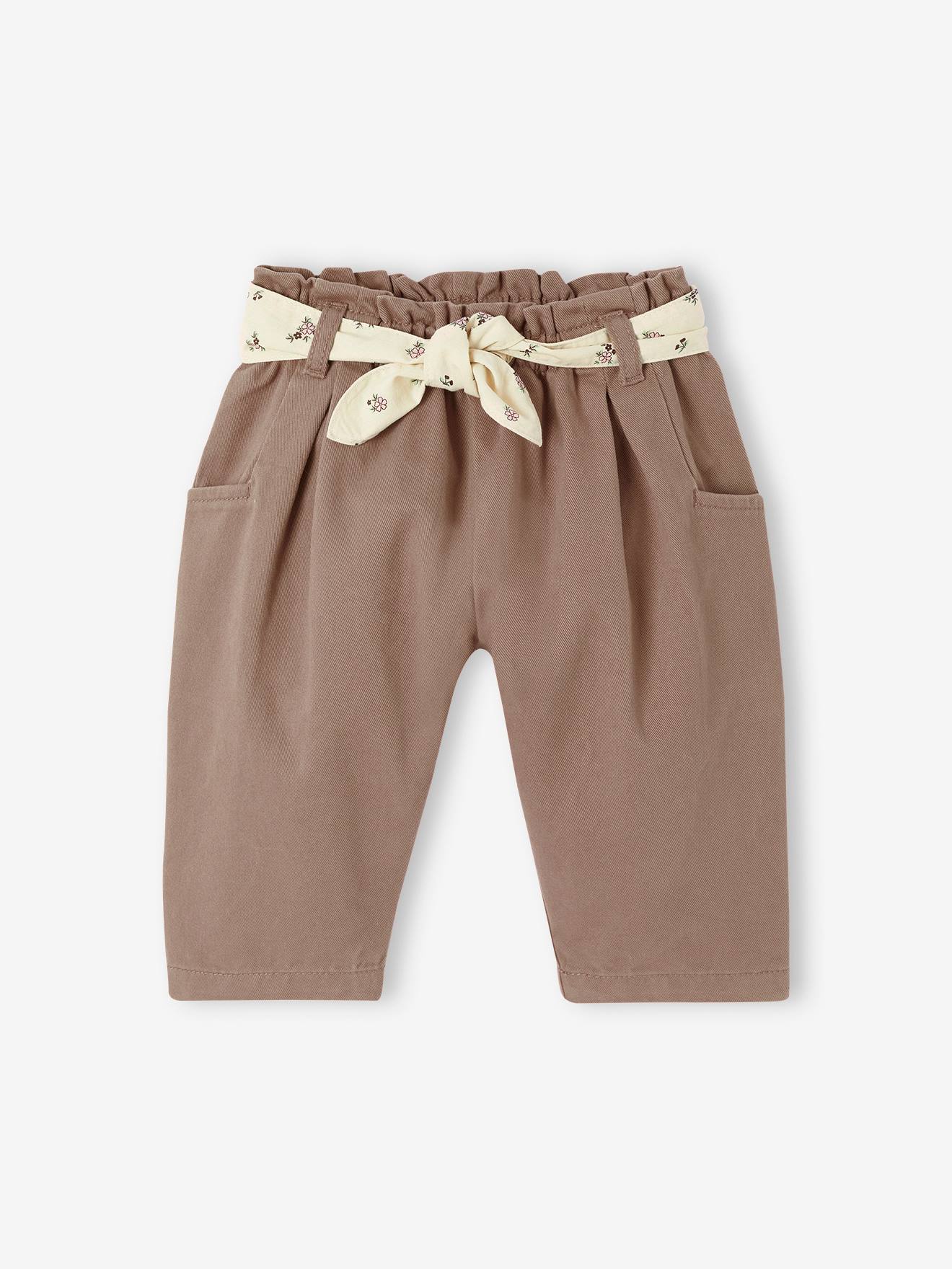 Pantalon bébé fille taille élastiquée rouille