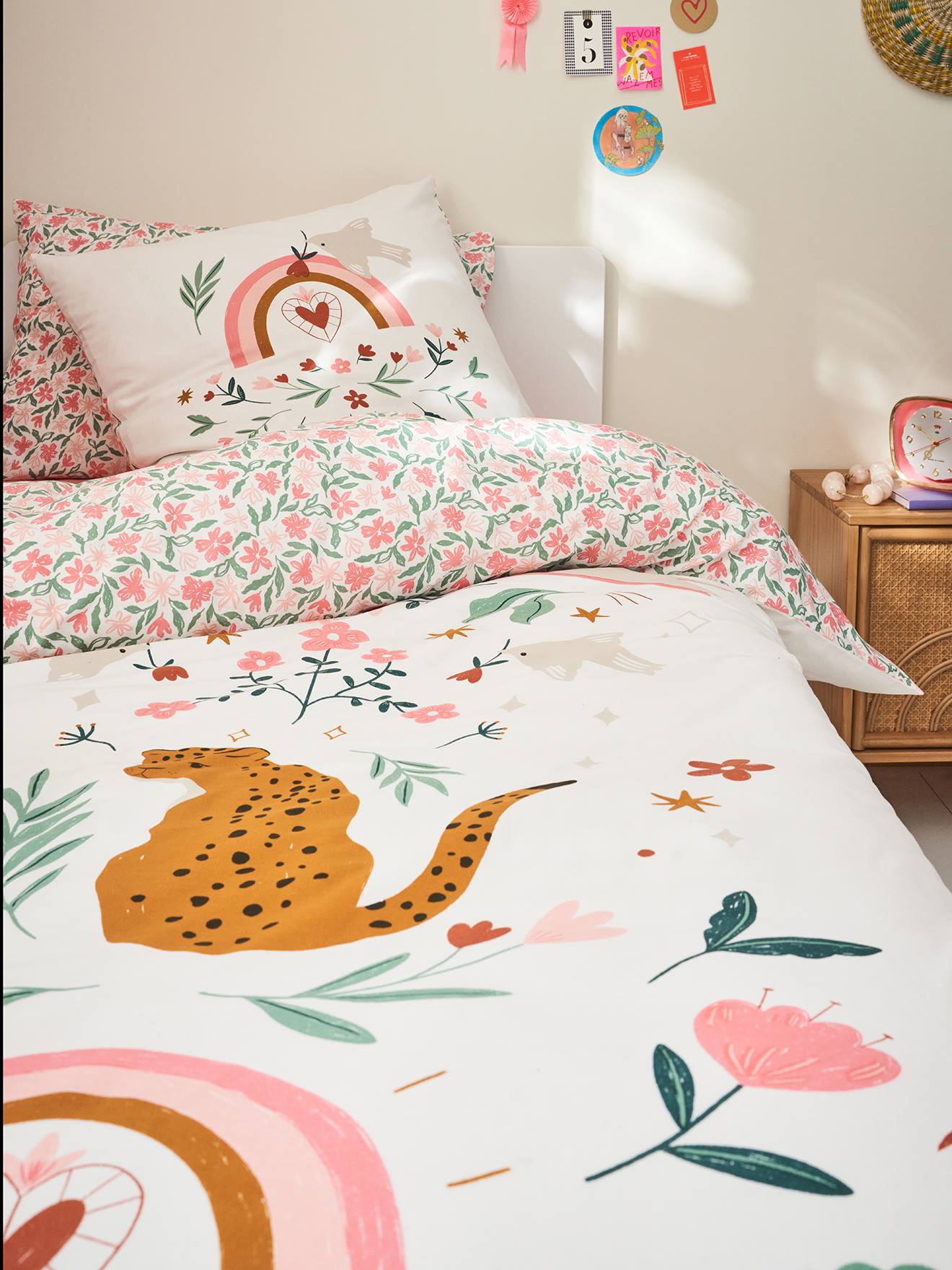 Parure housse de couette enfant et taie d'oreiller LATINO VIBES, avec coton recyclé multicolore