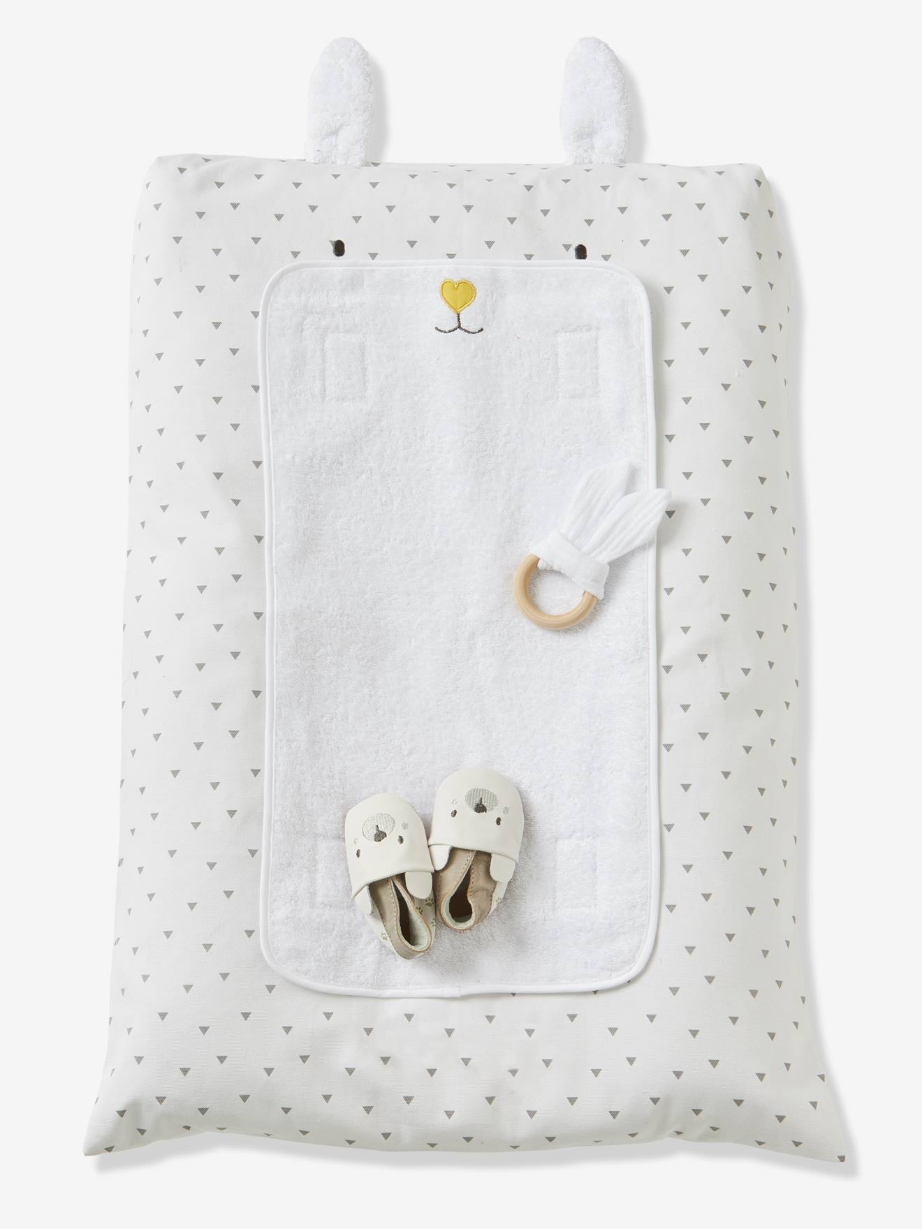 Housse matelas à langer personnalisable Lapin blanc imprimé (Vertbaudet) - Image 1
