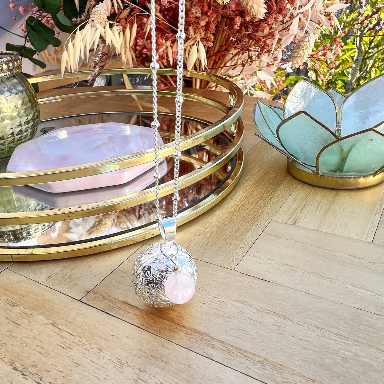 Bola De Grossesse Argent Gravé Quartz Argent (A Mes Copines) - Image 1