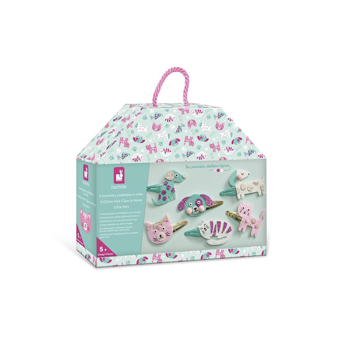 6 Barrettes À Créer Chien Et Chat Vert
