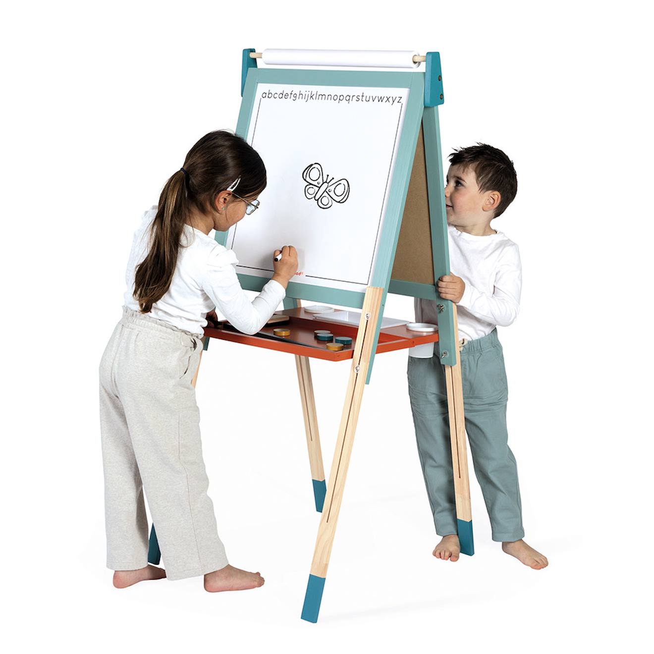 Chevalet D'art Pour Enfants - Tableau Blanc Magnétique Tableau Noir Chevalet Double Face Rotatif A 360 Support De Chevalet Facile A Regler En Hauteur De 21 A 25 Pouces Pour Que Les Enfants