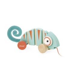 Jouet-Premier âge-Premières manipulations-Caméléon à tirer tropik en bois fsc