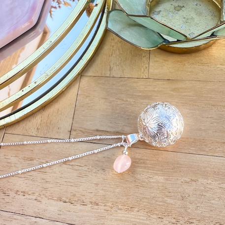 A Mes Copines - Bola De Grossesse Argent Gravé Quartz Argent