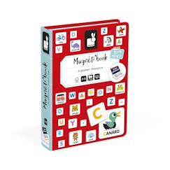 Jouet-Jeux éducatifs-Lire, écrire, compter et heure-Magnéti'book alphabet français, 142 magnets