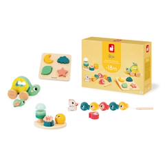 Jouet-Premier âge-Premières manipulations-Box janod 18 mois, 4 jouets d'éveil