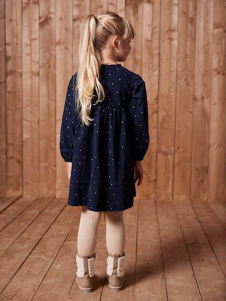 Robe en velours imprimées fille marine+tomette 8 - vertbaudet enfant 