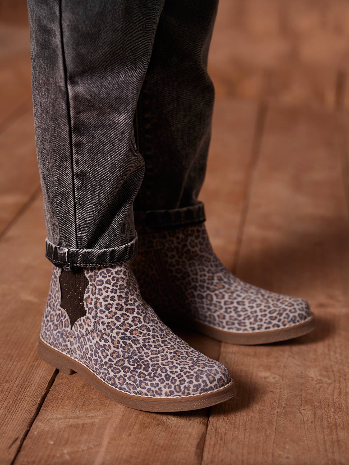 Boots enfant fille cuir zippes lot beige 34 €