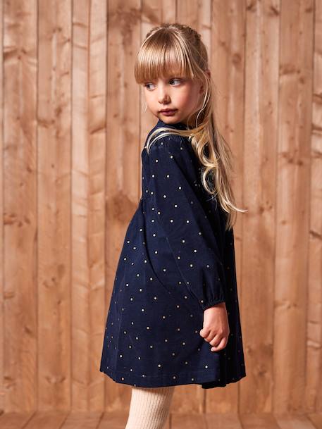 Robe en velours imprimées fille marine+tomette 5 - vertbaudet enfant 