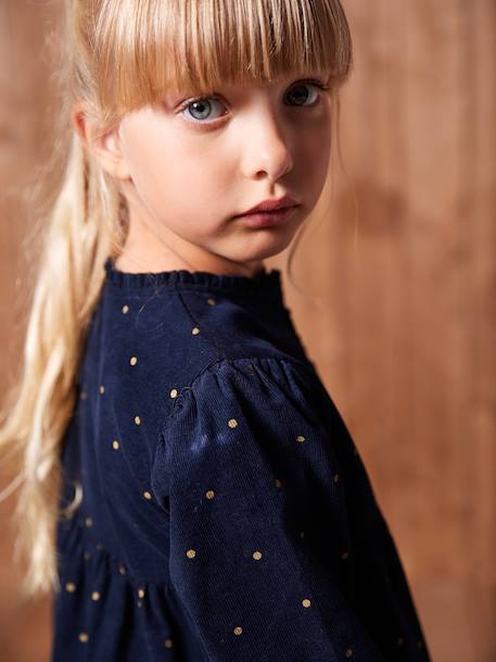 Robe en velours imprimées fille marine+tomette 6 - vertbaudet enfant 