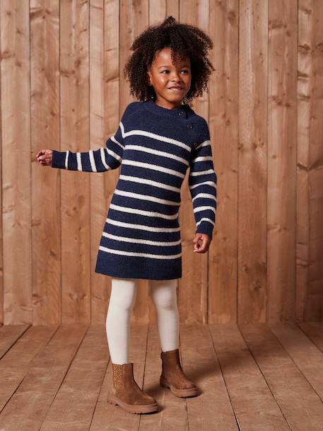 Robe marinière en tricot fille  - vertbaudet enfant