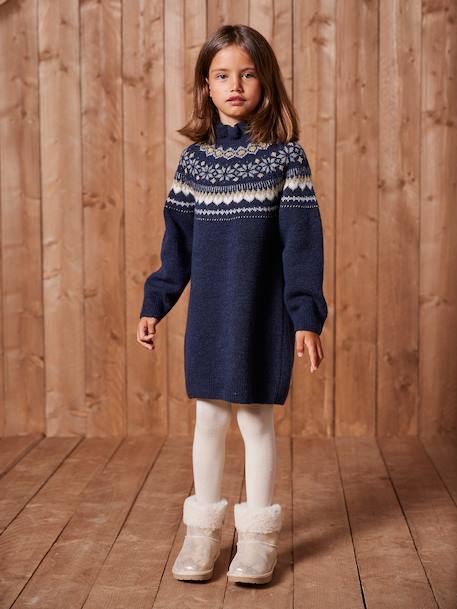 Robe jacquard en tricot fille  - vertbaudet enfant