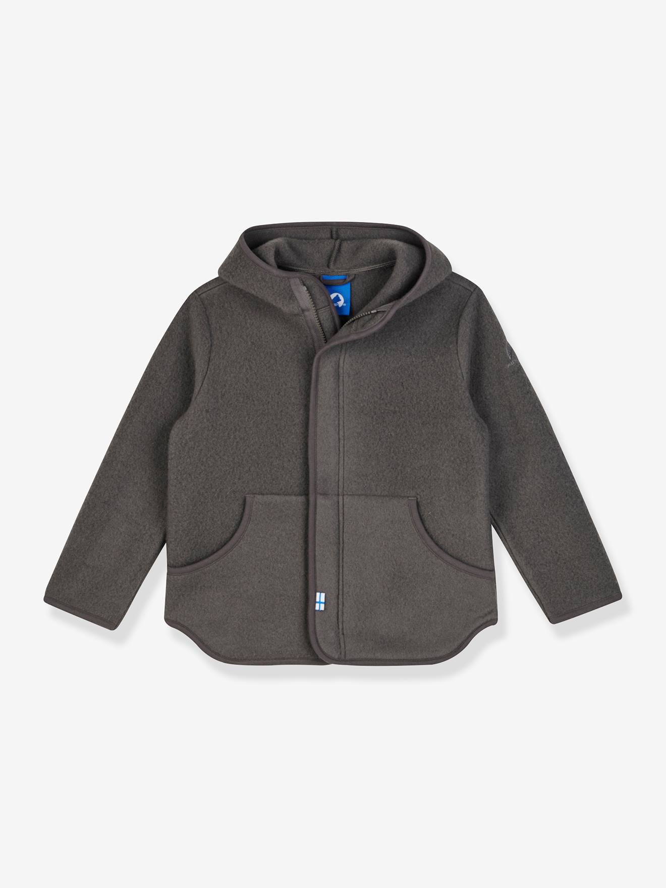 Veste en laine polaire enfant LUONTEVA finkid, veste intérieure à zip brun