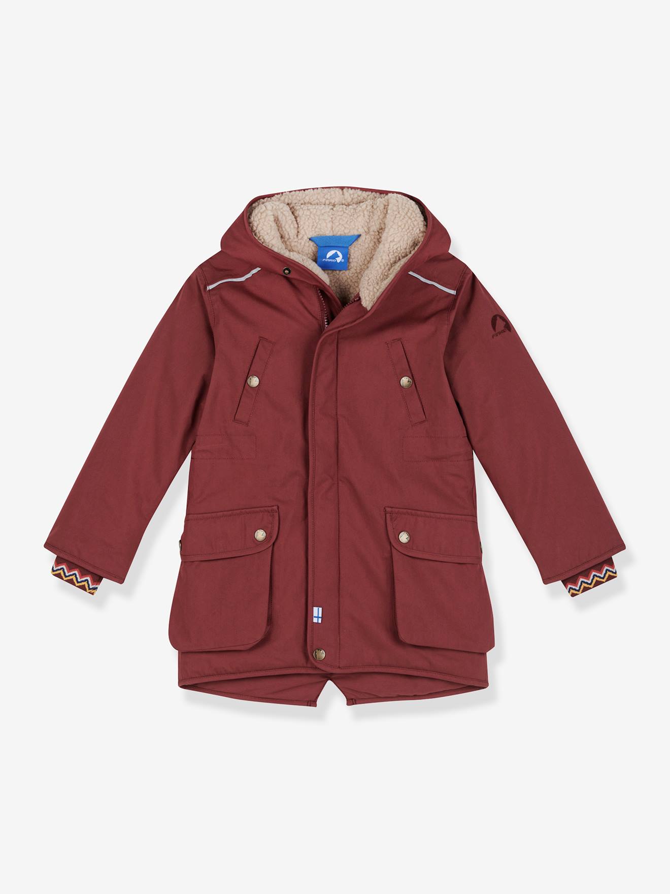 Parka d hiver enfant TUULIKKI finkid avec doublure en polaire teddy grenadine