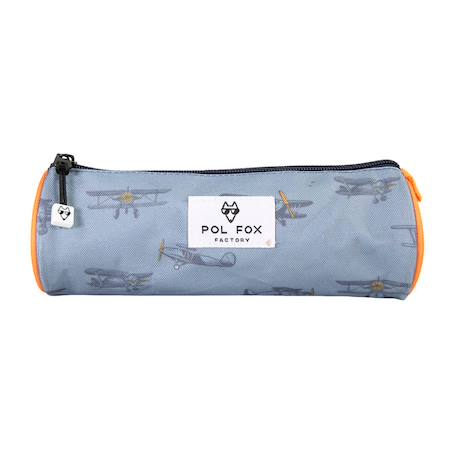 Trousse ronde garçon POL FOX Airplane – CP/CE1/CE2 – Bleu clair à motifs avions vintage  - vertbaudet enfant