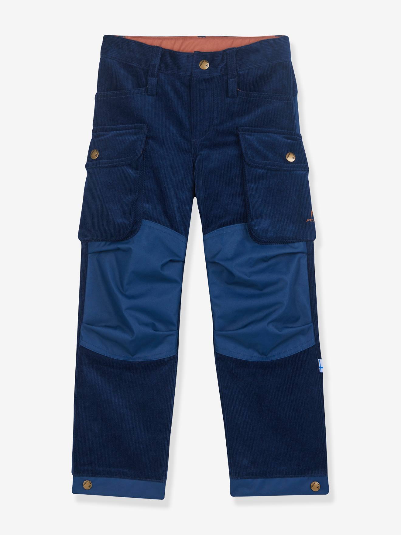 Pantalon enfant en velours KOSKI finkid avec renforts bleu jean