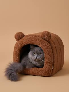 -Panier fermé pour chat en sherpa