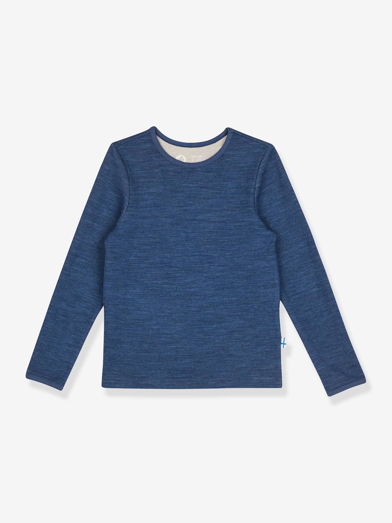 Doubleface-shirt enfant TAAMO SOFT finkid en laine bleu jean Doubleface-shirt enfant TAAMO SOFT finkid en laine bleu jean
