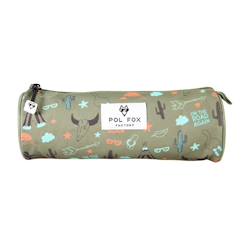 Jouet-Trousse simple garçon POL FOX Road Trip – CP/CE1/CE2 – Vert kaki à motifs désert et aventure