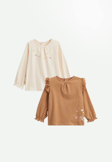 Lot de 2 t-shirts enfant manches longues chincha  - vertbaudet enfant
