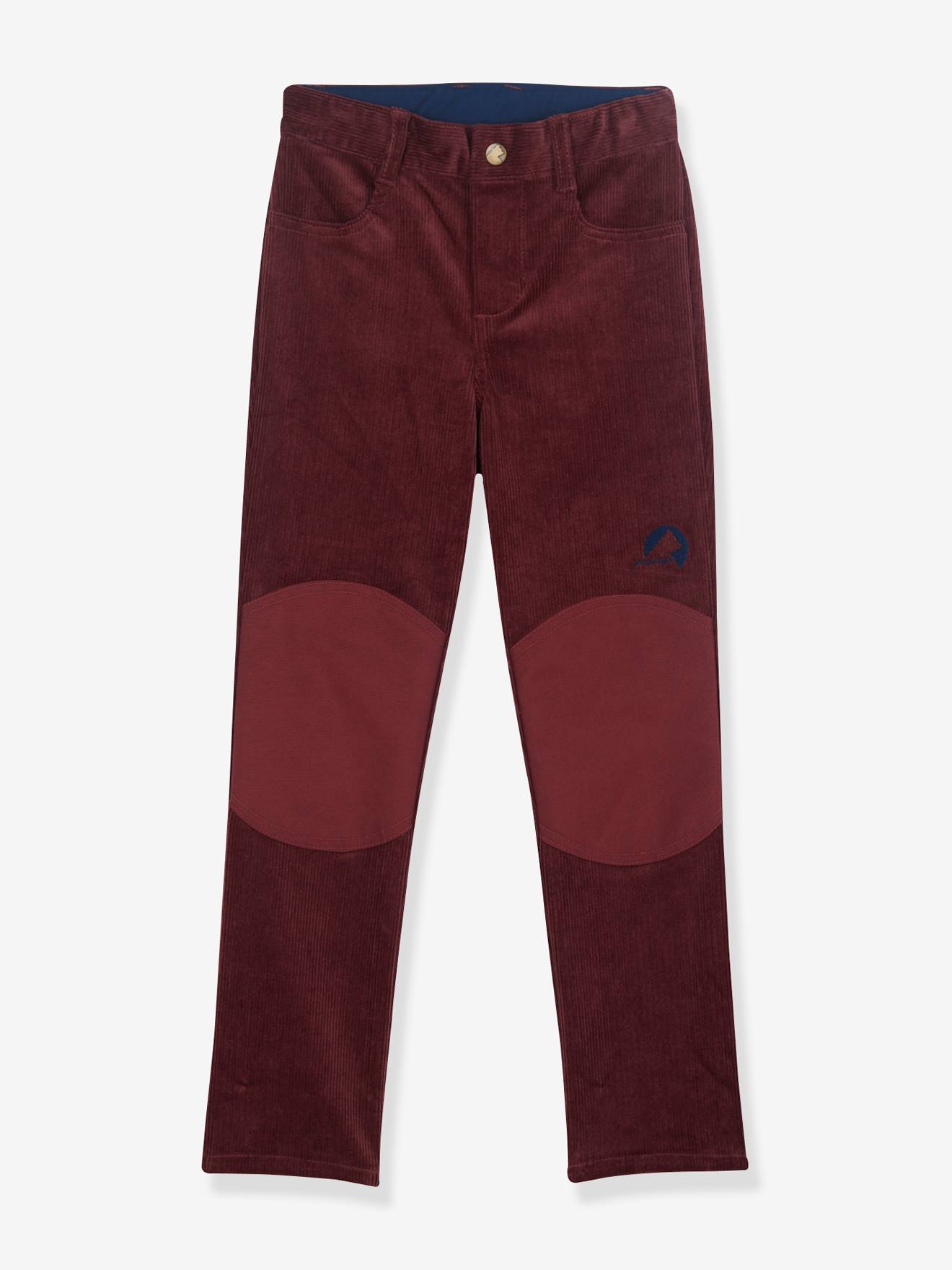 Pantalon droit en velours côtelé KUULU finkid avec renforts bordeaux