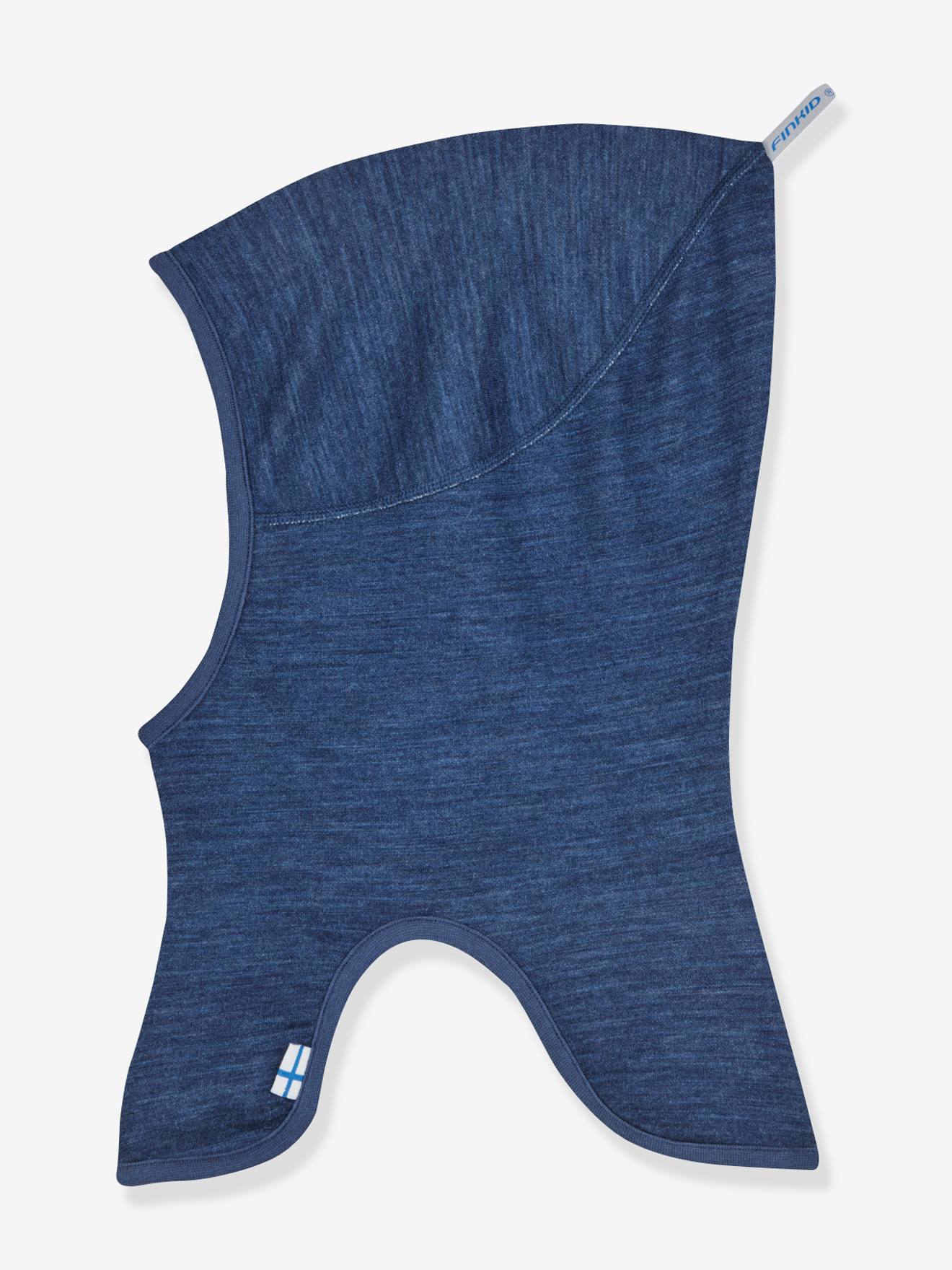Bonnet cagoule double face pour enfant LUOLA SOFT finkid avec laine bleu jean