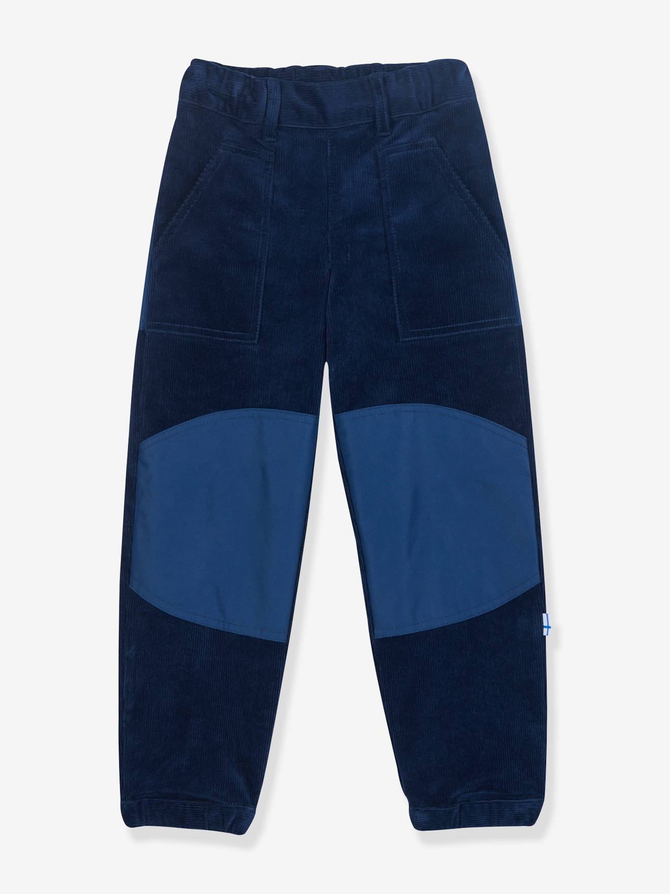 Pantalon en velours côtelé enfant KELMI finkid avec renforts bleu jean Pantalon en velours côtelé enfant KELMI finkid avec renforts bleu jean